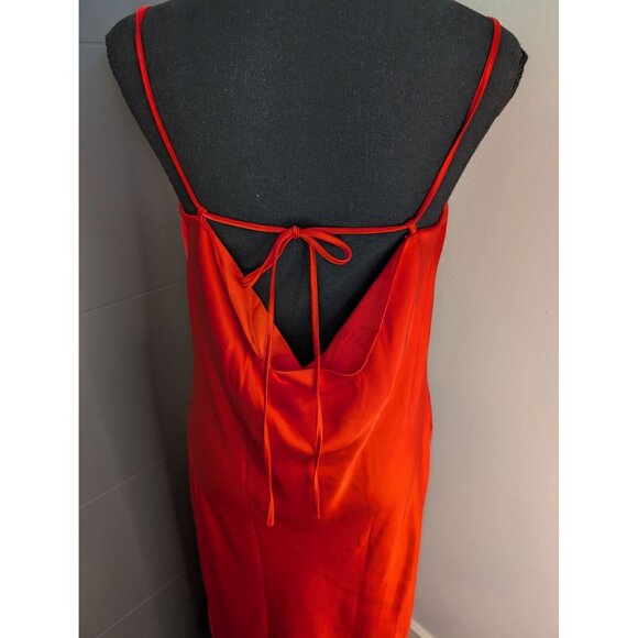 NWT Old Navy The Occasion by Old Navy Satin Cowl Maxi Dress in Bright Coral - M - Picture 3 of 10